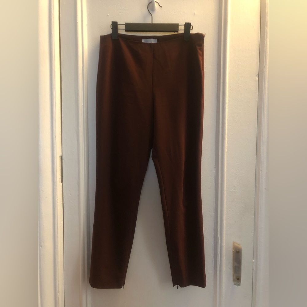 Ankle length burgundy pants